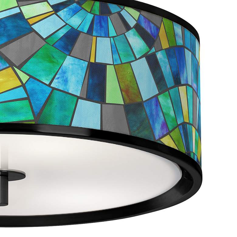 Image 3 Lagos Mosaic Black 14 inch Wide Ceiling Light more views