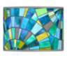 Lagos Mosaic Blue Green Giclee Glow Lamp Shade 13.5x13.5x10 (Spider)