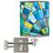 Lagos Mosaic Brushed Nickel Plug-In Swing Arm Wall Lamp