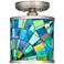 Lagos Mosaic Cyprus 7" Wide Brushed Nickel Ceiling Light