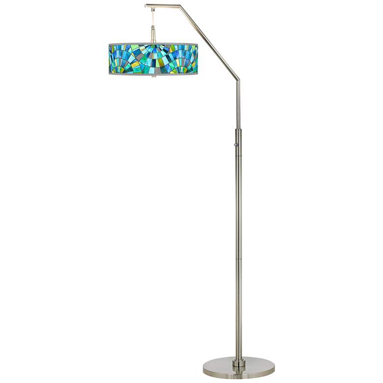 Image 3 Lagos Mosaic Designer Lamp Shade with Modern Arc Floor Lamp