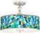 Lagos Mosaic Giclee 16" Wide Semi-Flush Ceiling Light