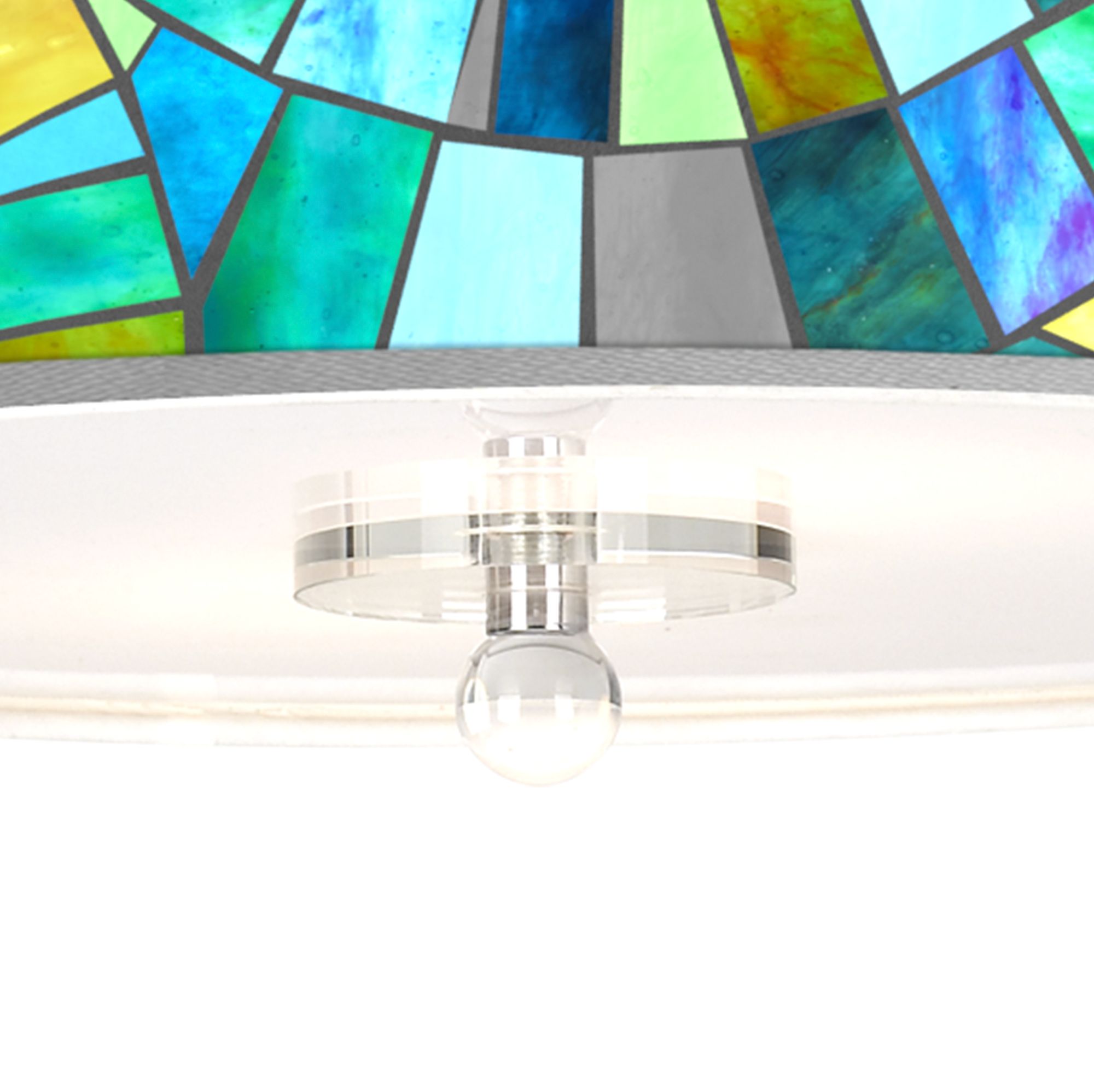 Image 3 Lagos Mosaic Giclee 16" Wide Semi-Flush Ceiling Light more views