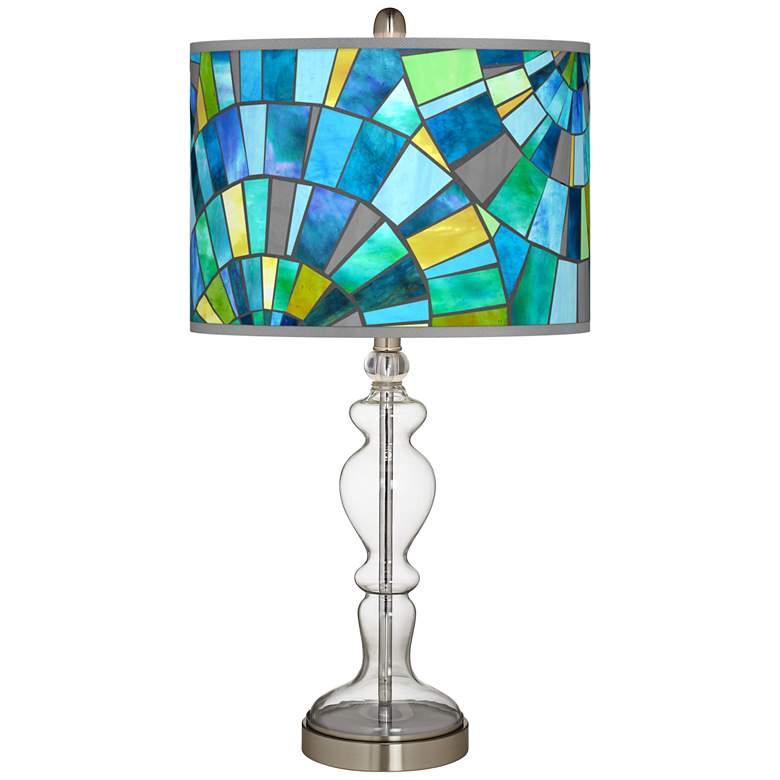 Image 2 Lagos Mosaic Giclee Apothecary Clear Glass Table Lamp