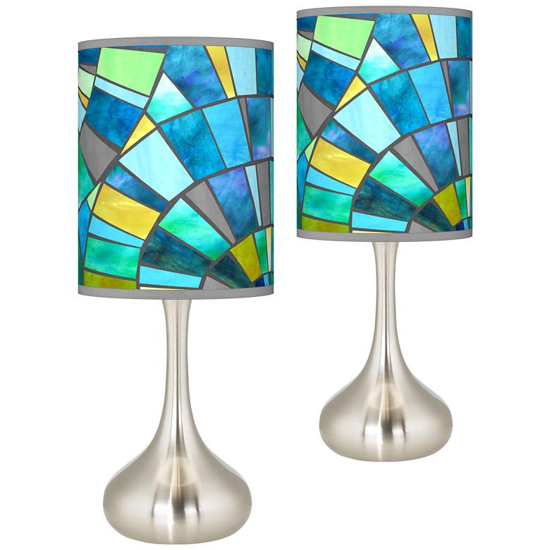 Image 1 Lagos Mosaic Giclee Droplet Modern Table Lamps Set of 2