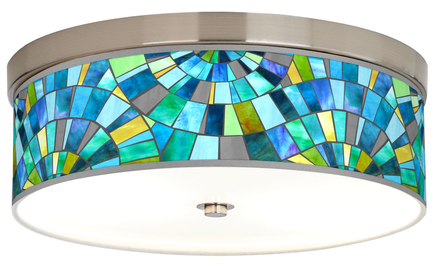 green flush mount ceiling light