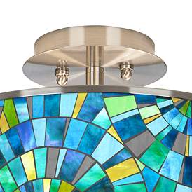 Image2 of Lagos Mosaic Giclee Glow 14" Wide Ceiling Light more views