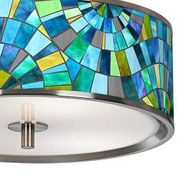 Image3 of Lagos Mosaic Giclee Glow 14" Wide Ceiling Light more views