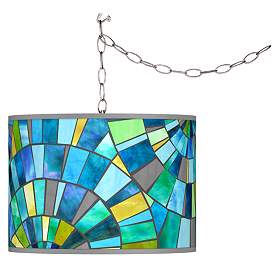 Image1 of Lagos Mosaic Giclee Glow Plug-In Swag Pendant
