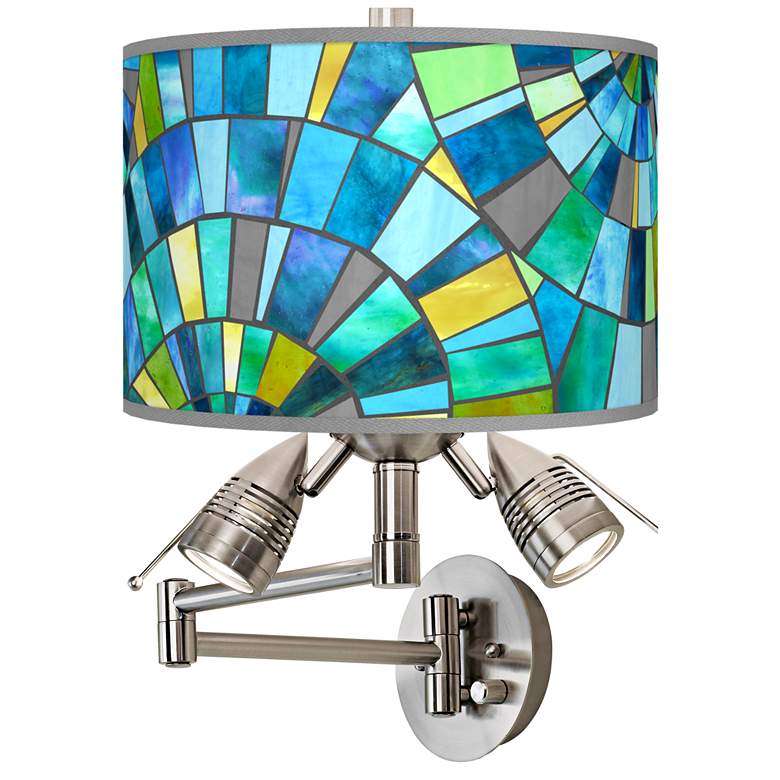 Image 1 Lagos Mosaic Giclee Plug-In Swing Arm Wall Lamp
