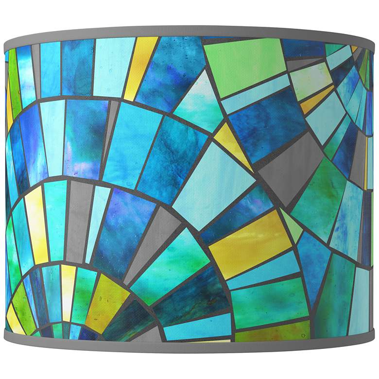 Image 1 Lagos Mosaic Giclee Round Drum Lamp Shade 14x14x11 (Spider)