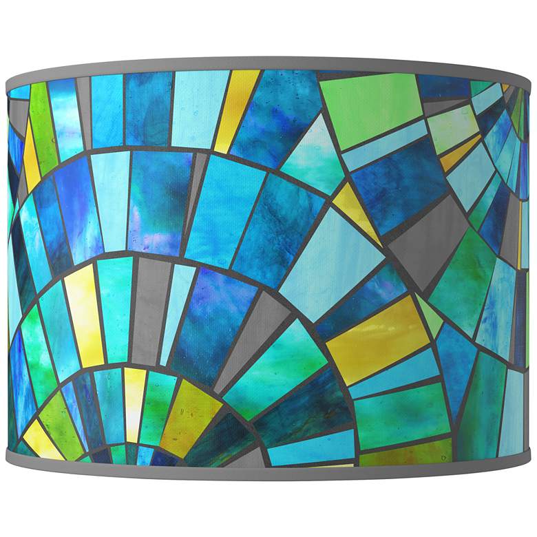 Image 1 Lagos Mosaic Giclee Round Drum Lamp Shade 15.5x15.5x11 (Spider)
