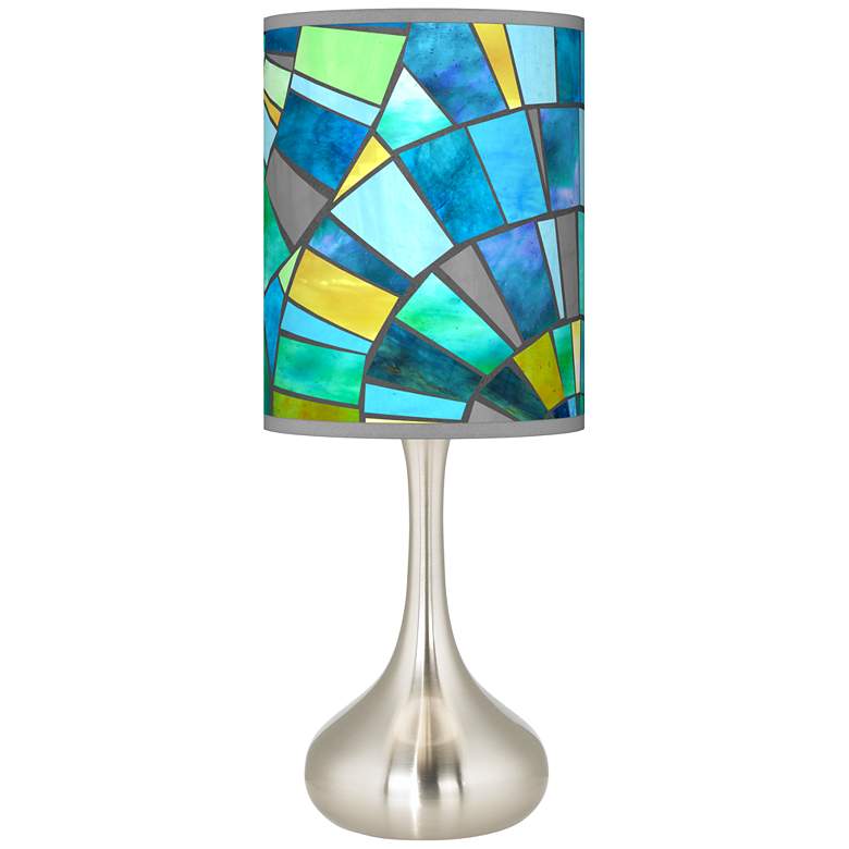 Image 2 Lagos Mosaic Giclee Shade Modern Droplet Table Lamp