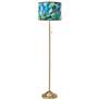 Lagos Mosaic Giclee Warm Gold Stick Floor Lamp