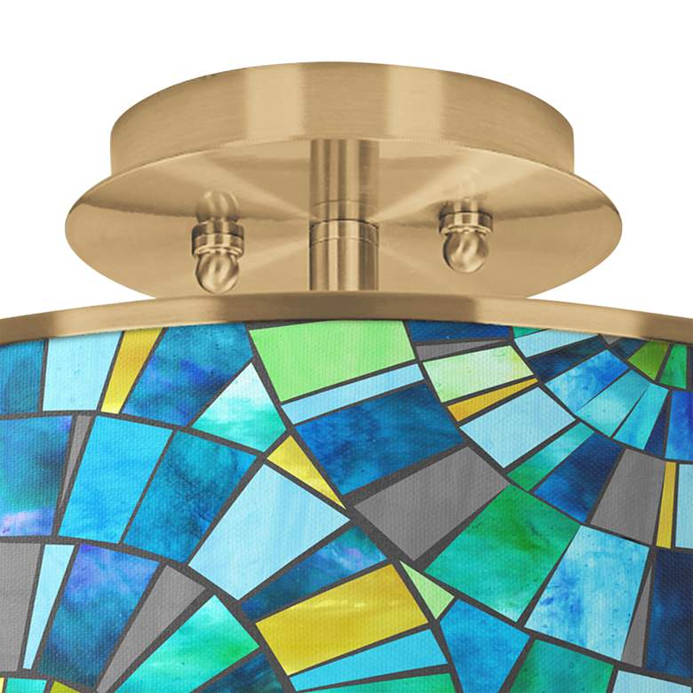 Image 2 Lagos Mosaic Gold 14" Wide Ceiling Light more views