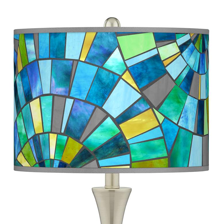 Image 2 Lagos Mosaic Trish Brushed Nickel Touch Table Lamps Set of 2 more views