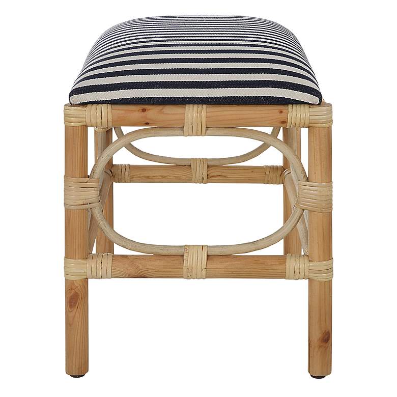 Image 4 Laguna 24" Wide Navy and White Striped Small Accent Bench more views
