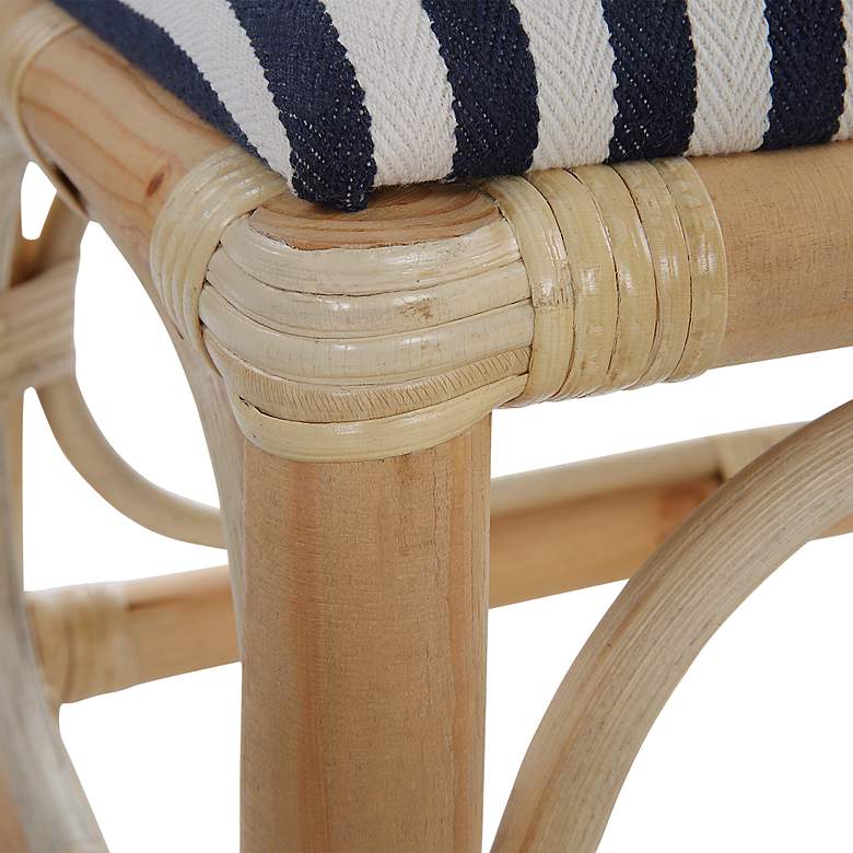 Image 5 Laguna 24" Wide Navy and White Striped Small Accent Bench more views