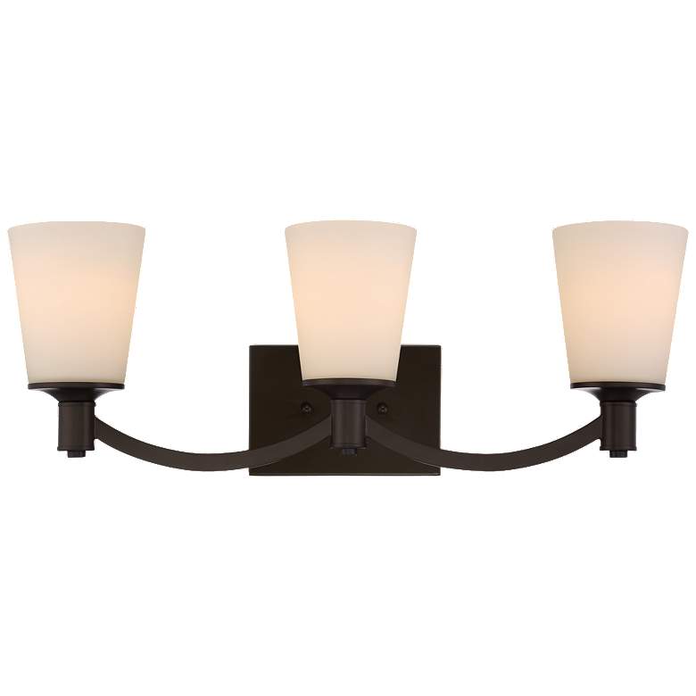 Image 1 Laguna; 3 Light; Vanity with White Glass