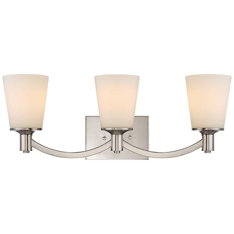 Image 1 Laguna; 3 Light; Vanity with White Glass