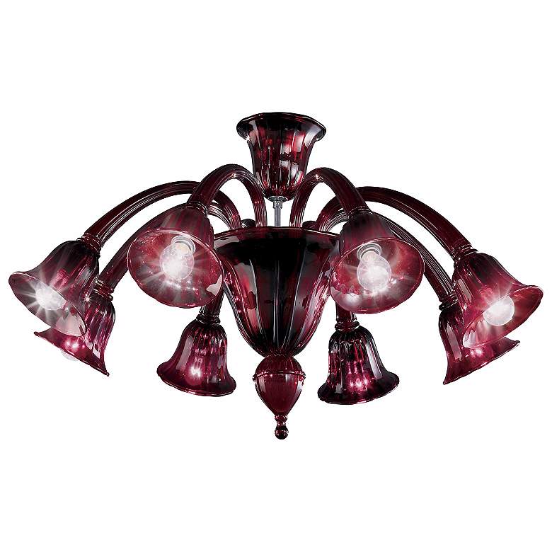 Image 1 Laguna 30 1/4 inch Wide Red Crystal Ceiling Light Fixture