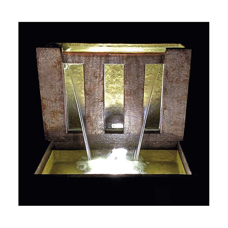 Image 2 Laguna 31"H Relic Lava LED Outdoor Waterfall Wall Fountain more views