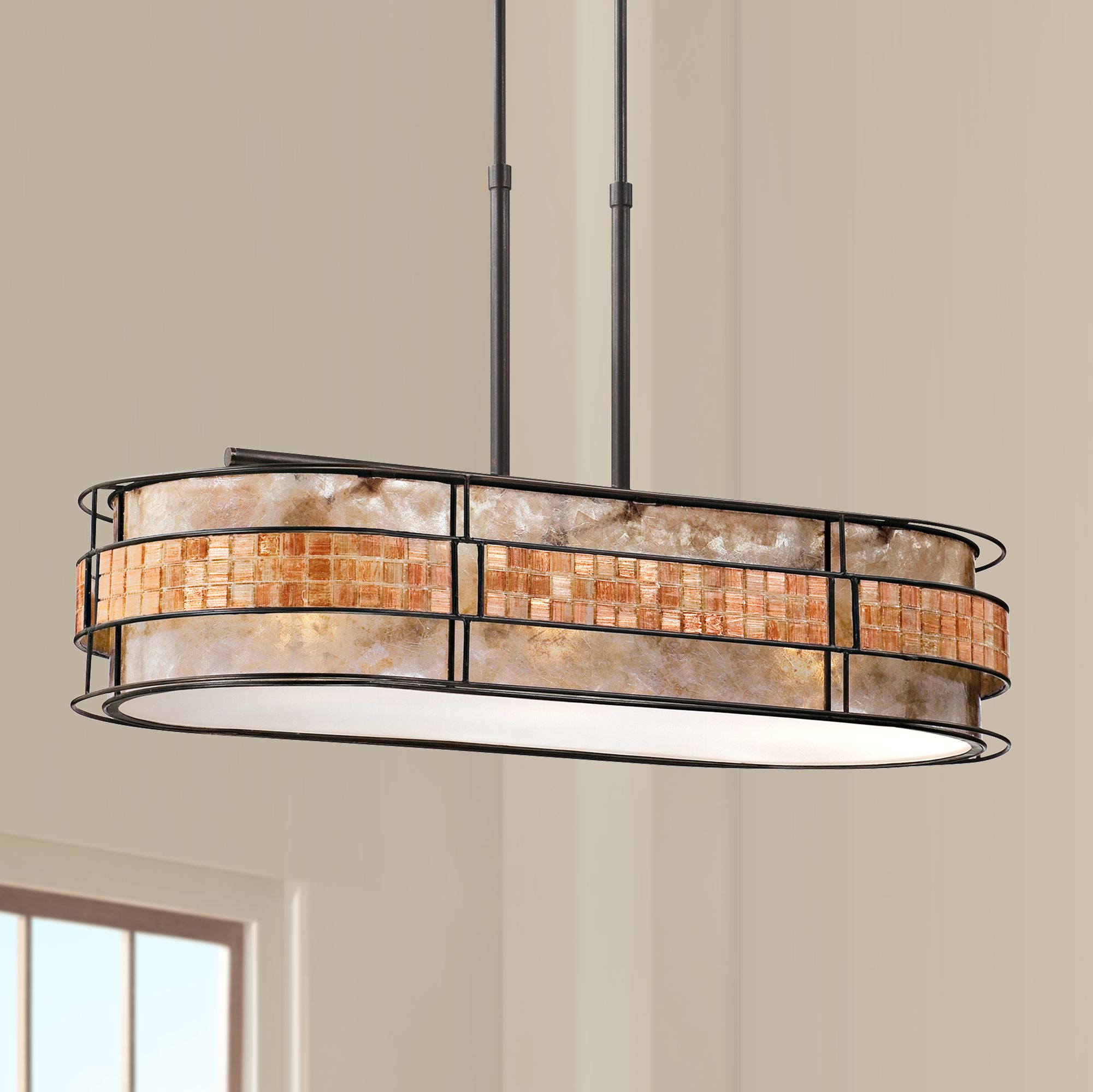 Home Collection Zach Copper Metal and Black Chandelier Light 