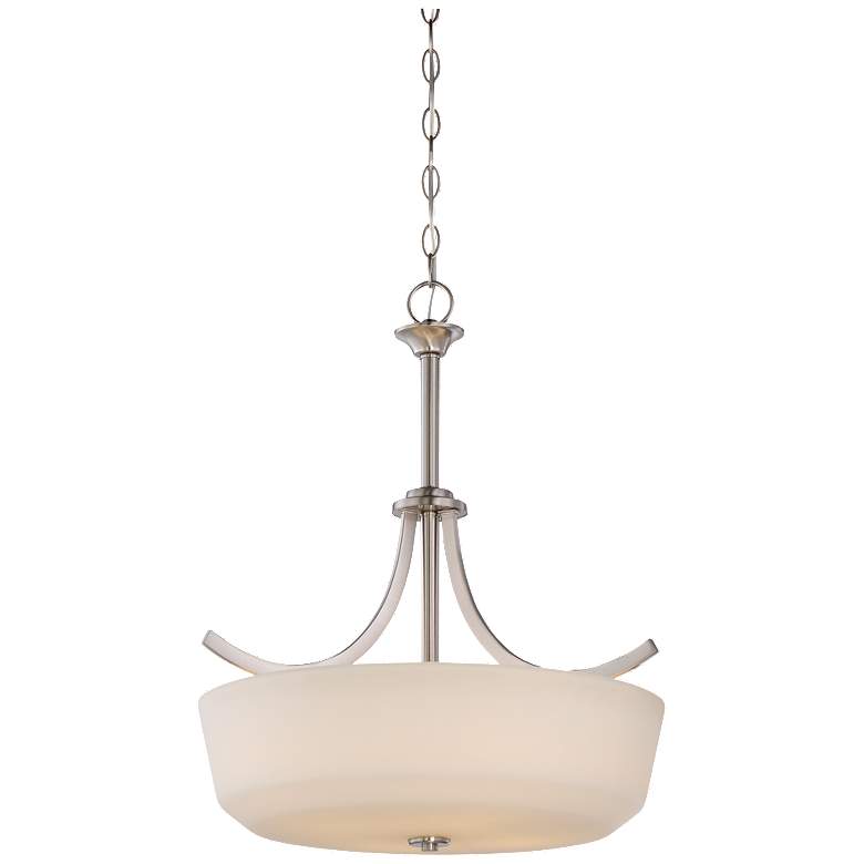 Image 1 Laguna; 4 Light; Pendant with White Glass