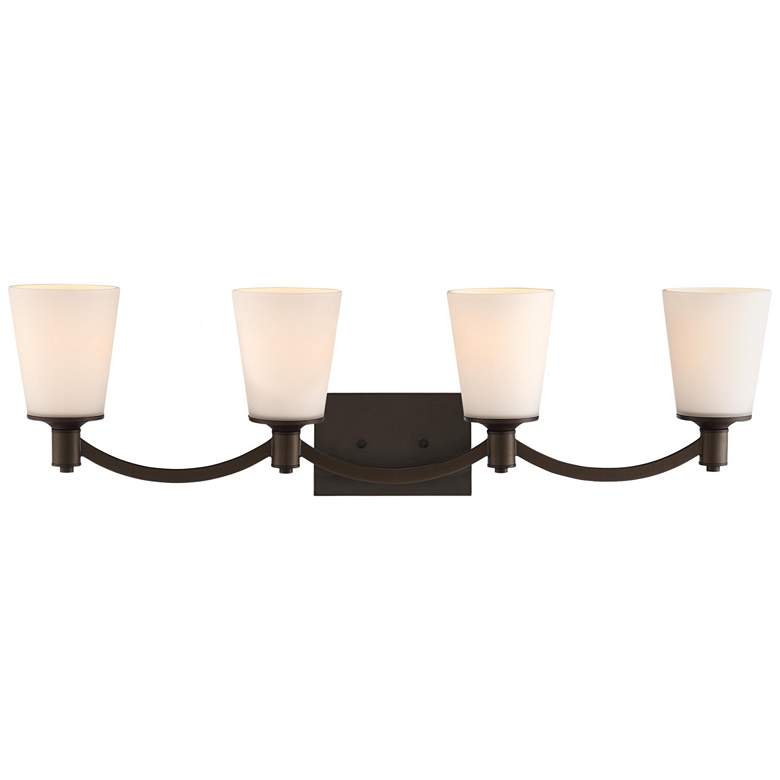 Image 1 Laguna; 4 Light; Vanity; Forest Bronze with White Glass