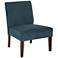 Laguna Azure Velvet Armless Accent Chair