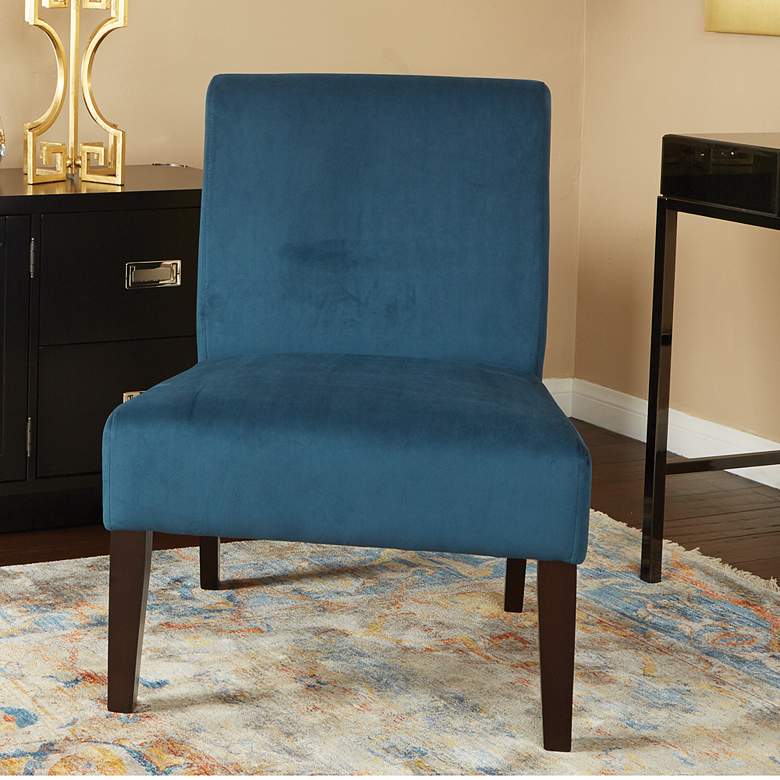 Image 1 Laguna Azure Velvet Armless Accent Chair