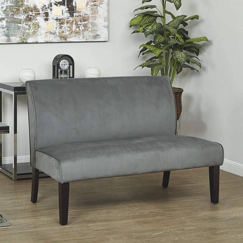 Image 1 Laguna Graphite Velvet Fabric Loveseat