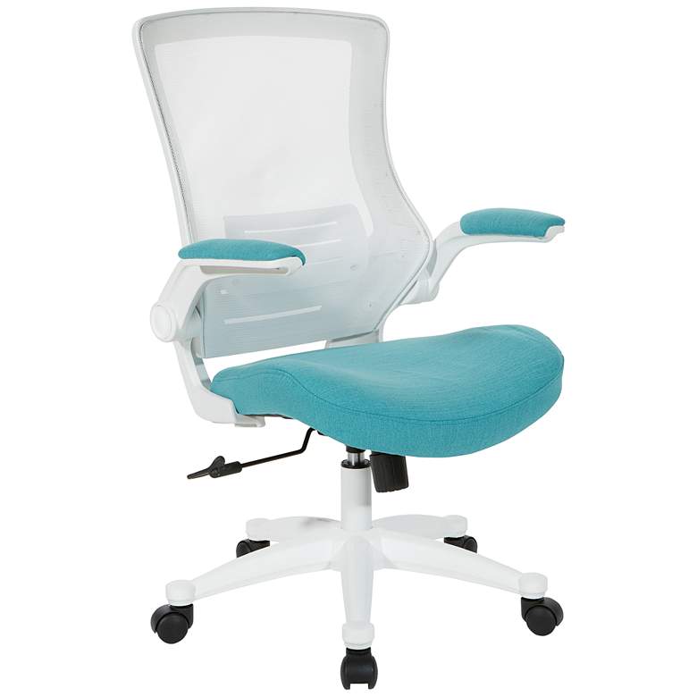 Image 1 Laguna Linen Turquoise Ventilated Swivel Manager&#39;s Chair