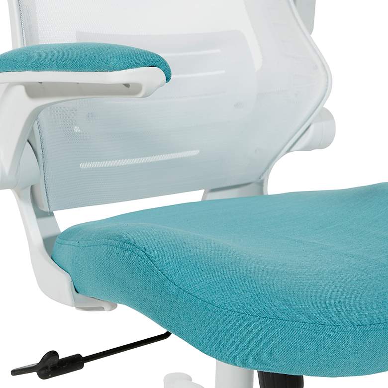 Image 2 Laguna Linen Turquoise Ventilated Swivel Manager&#39;s Chair more views
