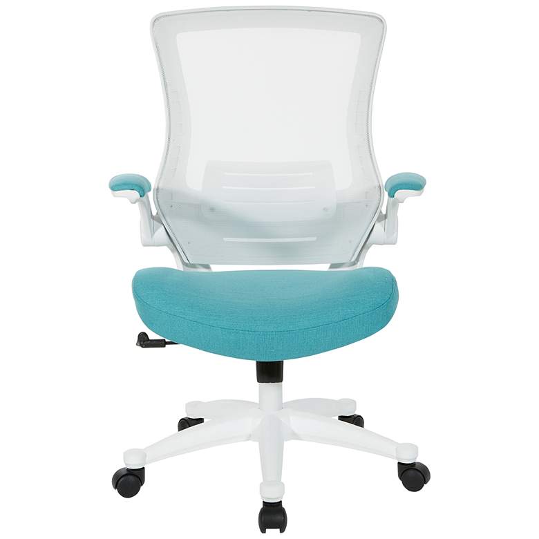 Image 3 Laguna Linen Turquoise Ventilated Swivel Manager&#39;s Chair more views