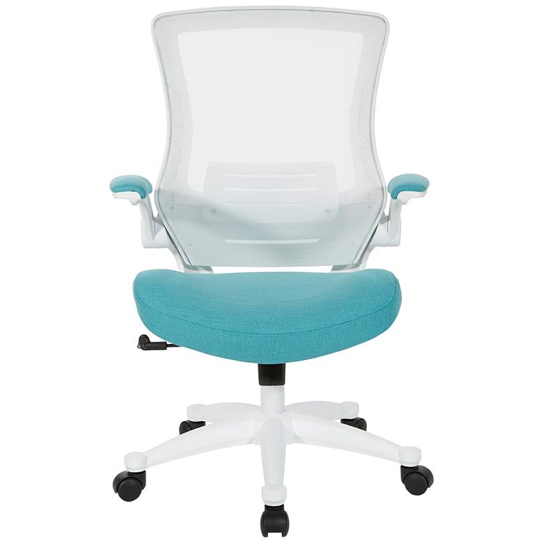 Image 3 Laguna Linen Turquoise Ventilated Swivel Manager's Chair more views