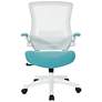 Laguna Linen Turquoise Ventilated Swivel Manager&#39;s Chair