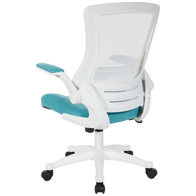 Image 6 Laguna Linen Turquoise Ventilated Swivel Manager's Chair more views
