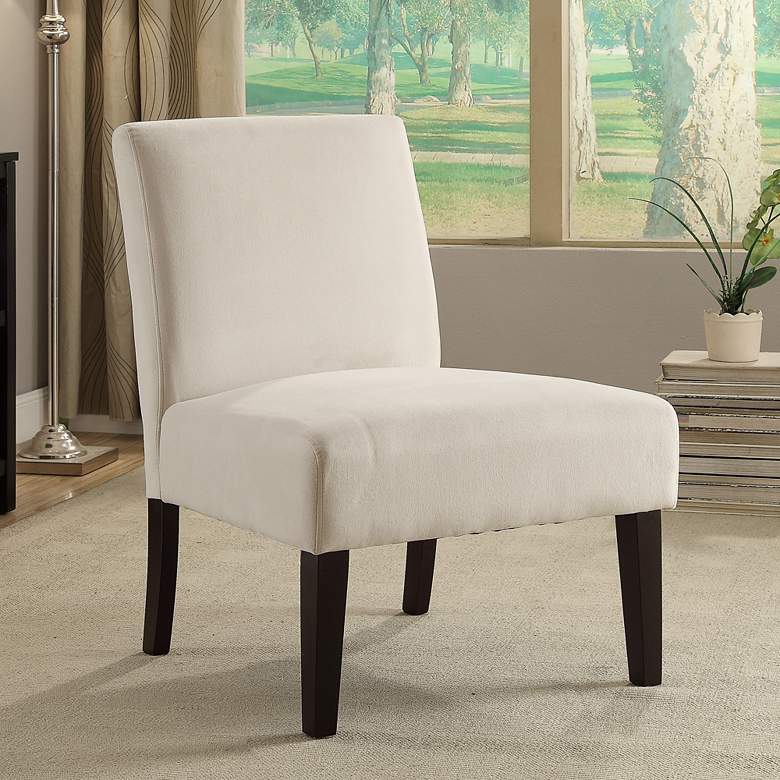 Image 1 Laguna Oyster Velvet Armless Accent Chair