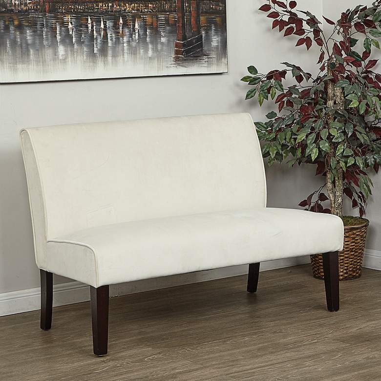 Image 1 Laguna Oyster Velvet Fabric Loveseat