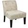 Laguna Script Cotton Linen Armless Accent Chair