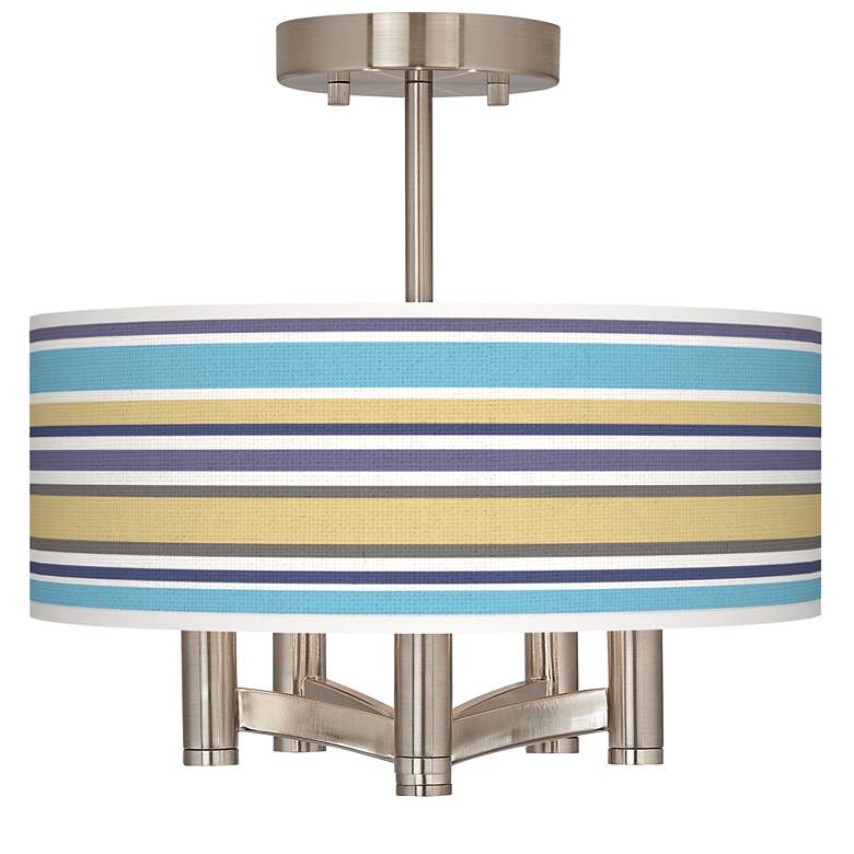 Image 1 Laguna Stripes Ava 5-Light Nickel Ceiling Light