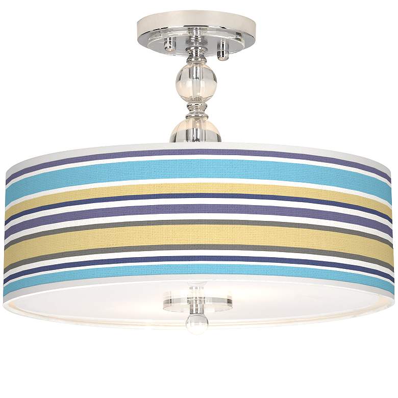 Image 1 Laguna Stripes Giclee 16" Wide Semi-Flush Ceiling Light