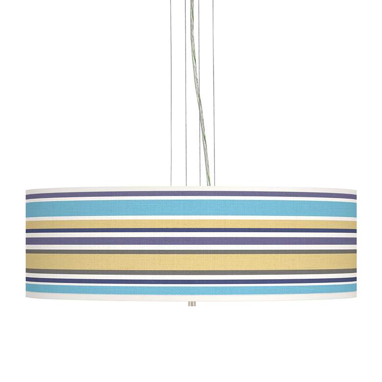 Image 1 Laguna Stripes Giclee 24 inch Wide 4-Light Pendant Chandelier