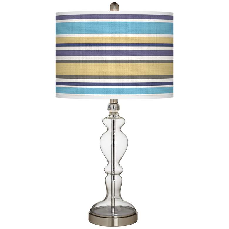 Image 1 Laguna Stripes Giclee Apothecary Clear Glass Table Lamp