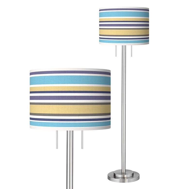 Image 1 Laguna Stripes Giclee Brushed Nickel Garth Floor Lamp