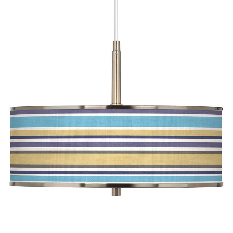 Image 1 Laguna Stripes Giclee Glow 16 inch Wide Pendant Light