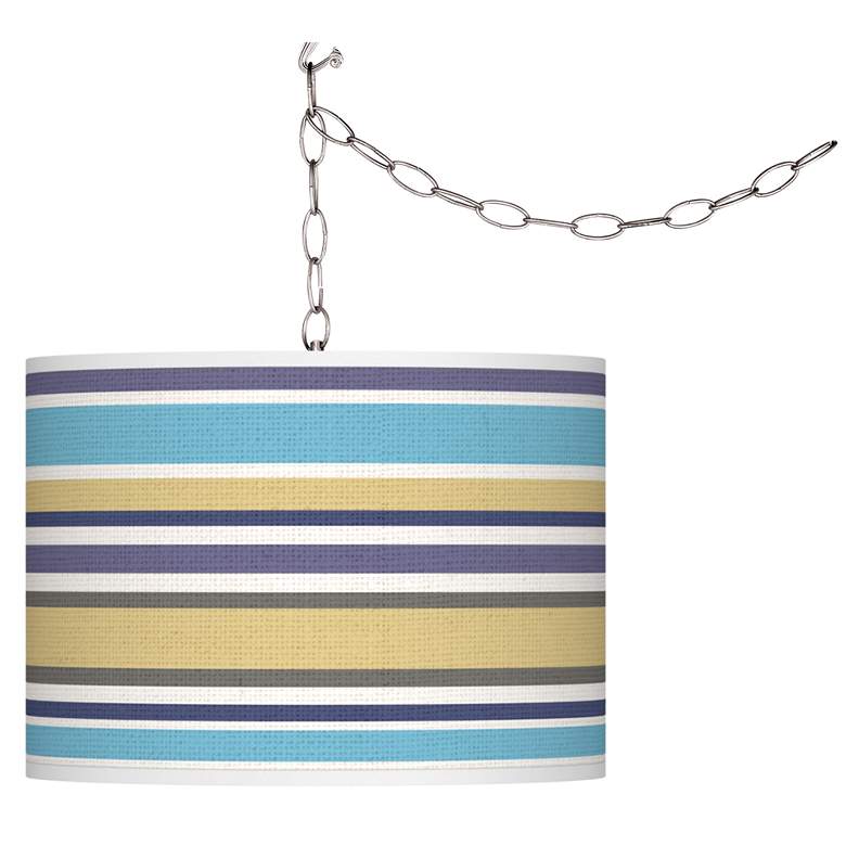 Image 1 Laguna Stripes Giclee Glow Plug-In Swag Pendant