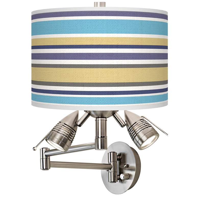 Image 1 Laguna Stripes Giclee Plug-In Swing Arm Wall Lamp