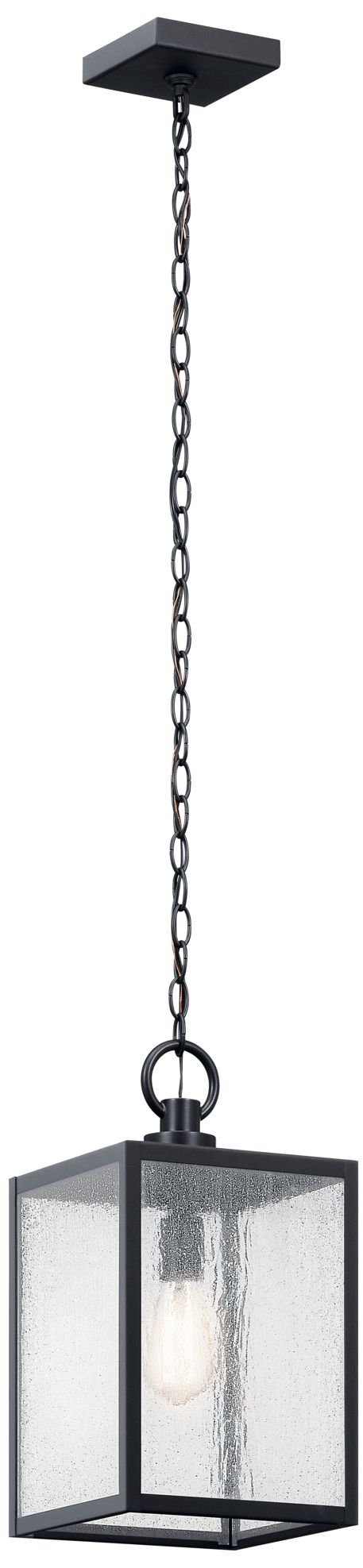 Lahden 17.25 Inch 1 Light Outdoor Pendant/Semi Flush in Textured Black